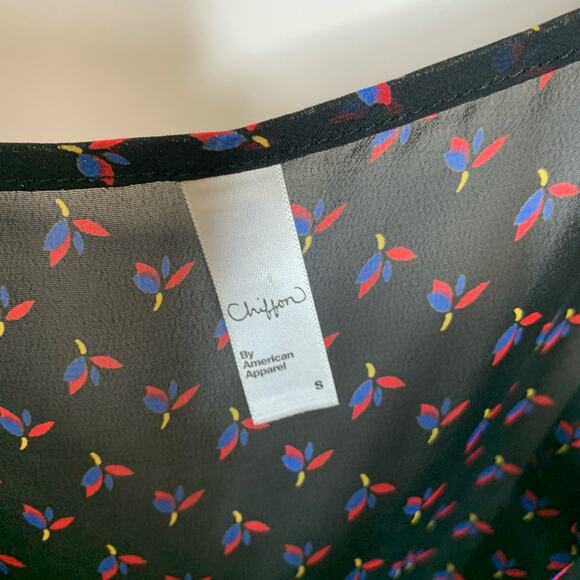 American Apparel Chiffon Tank Flowy Sz Small Abstract Floral Print - Picture 7 of 7